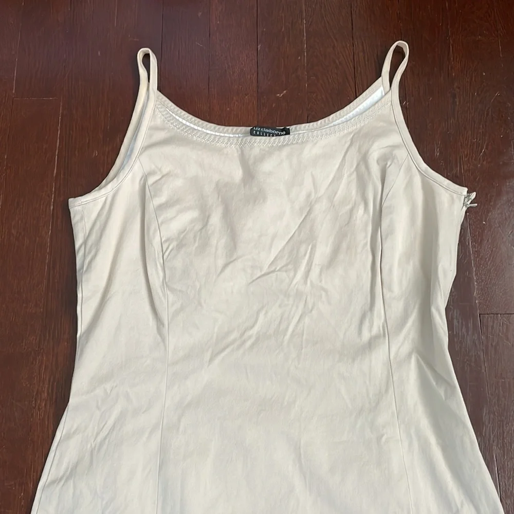 Women's Liz Claiborne Spaghetti Strap Dress With Slits And Built In Bra 10 - Picture 2 of 16